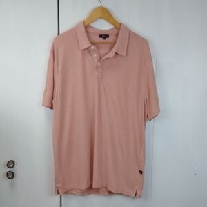 Rails| Men's Dusty Pink Polo Shirt Soft Hemp Organic Cotton Preppy Sz. XL
